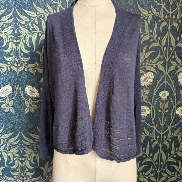 Nanette Lepore 100% Linen Open Front Cardigan - Picture 1 of 9